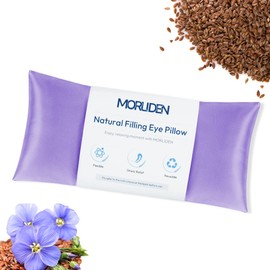 Lavender Eye Pillows for Relaxation, Yoga Eye Pillow for Meditation, Microwavable Weighted Eye Pillow for Yoga, Moist Heat & Cold Eye Compress with Aromatherapy (Light Purple)