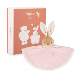 Kaloo - Round Rabbit Comforters - Pink - Vichy Style - Size 24 cm - Ultra-soft plush for baby - Tender companion from birth - Ideal Birth Gift - K214016