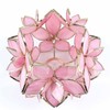 Bieye S10833 Tiffany Style Stained Glass Flower Petal Lampshade (Pink,