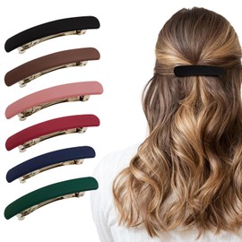 KASURE Pack of 6 Women's Hair Clips, Women's Thin Hair Automatic Hair Clips, Women's French Hair Clips for Thin Hair and Thick Hair (Long Style)