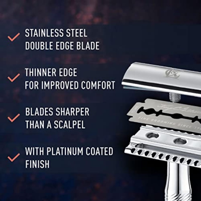 King C. Gillette Double-Edge Safety Razor blades for better control,