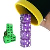 MEISHUNUK Dice Stacking Cup(Black) Set with 4 Pcs 19mm(Puple) and