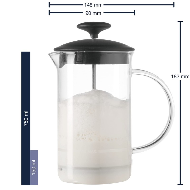 LEONARDO HOME CAFFÈ PER ME Milchaufschäumer, Glas, klar, 18,2