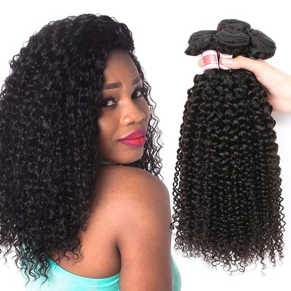 YIZE Hair 7A Virgin Brazilian Curly Hair 3 Bundles 100% Unprocessed Virgin Brazilian Human Hair Extensions Natural Black Color (3pcs20)
