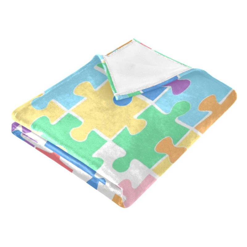 Blueangle Jigsaw Puzzle Throw Blanket Super Soft & Warm, 50x60