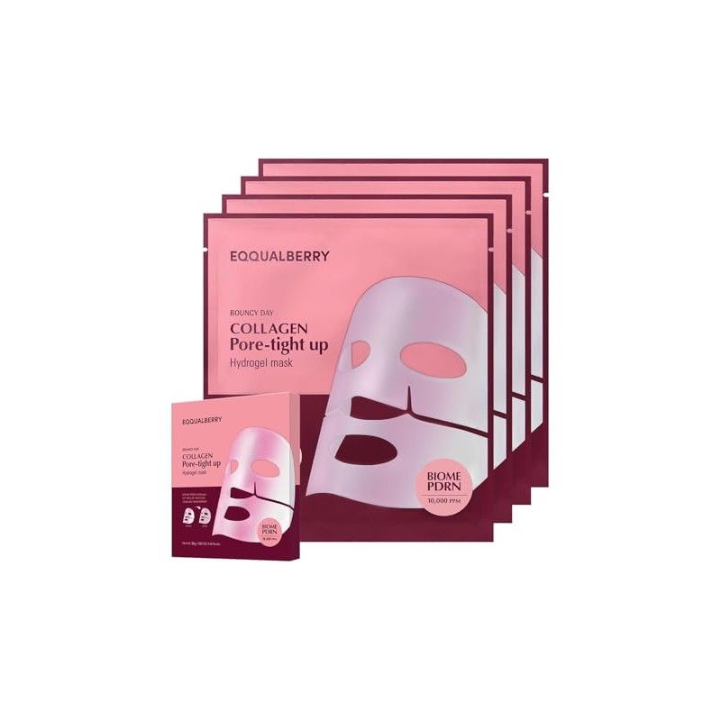 EQQUALBERRY Mascarilla Facial en Lámina Colágeno PDRN Péptidos