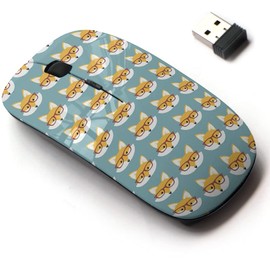 2.4G Wireless Mouse with Cute Pattern Design for All Laptops and Desktops with Nano Receiver - Cute Cartoon Foxes