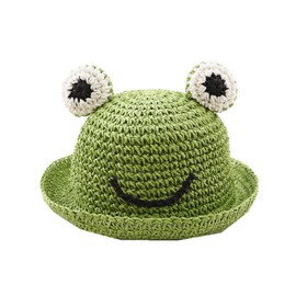 Cute Frog Kids Bucket Hats Cotton Wide Brim Fisherman Cap Sun UV Protection Hat for Toddler Girls Boys