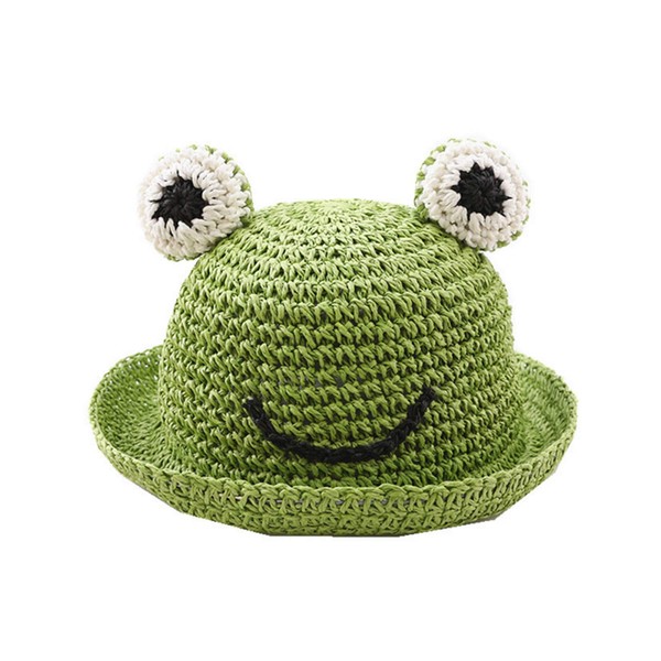 Cute Frog Kids Bucket Hats Cotton Wide Brim Fisherman Cap