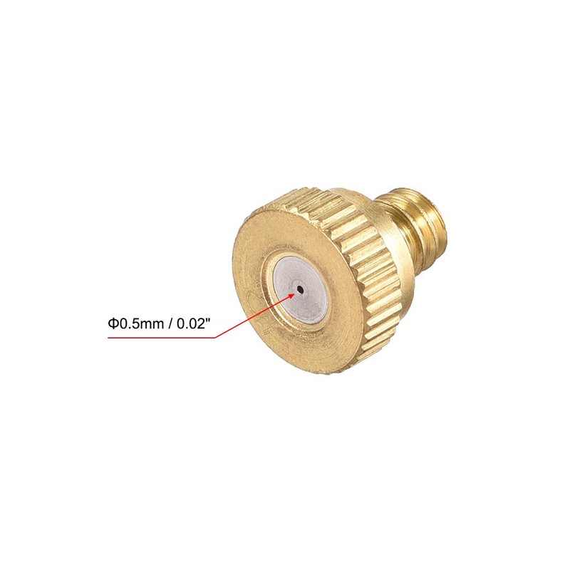 sourcing map Brass Misting Nozzle - 10/24 UNC 0.5mm Orifice