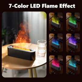 Difusor de Aceites Esenciales con Forma de Llamas, Humidificador de Aire con Temporizador de Tres Velocidades y Luz LED, Difusor de Aromas 150ML para 