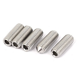 Aexit M10x30mm Stainless Nails, Screws & Fasteners Steel Cone Point Hexagon Socket Grub Nut & Bolt Sets Screws 5pcs