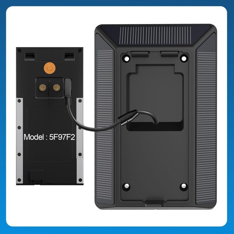 Solar Charger for Ring Doorbell, 2-in-1 Doorbell Mount with 6W