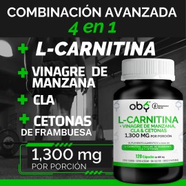 Quemador Grasa Con L Carnitina, Vinagre Manzana, Oby 120 Cap