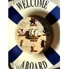 Decor 20" Blue Welcome Aboard Life Preserver/Buoy with Rope +3D