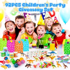 LURICO Children's Birthday Party Bag Set, 92 Pieces Children's Birthday Party Bag Set, Party Bag Children's Birthday, Children's Birthday Party Favours, with Multiple Elements for Boys and Girls