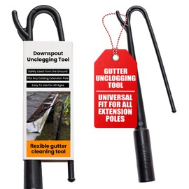 SPUTTER The Gutter Cleaning Tool Attachment – Cleans, Unclogs Gutters and Downspouts from Ground – Ladder Free Roof Leaf Remover – Flexible Clog Remover for Home Gutter Services – No Pole Included