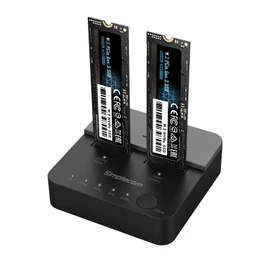 Simplecom SD550v2 USB 3.2 Gen2x2 to Dual Bay NVMe M.2 SSD Duplicator Offline Clone Docking Station