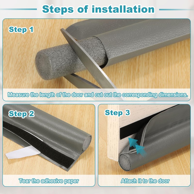 uxcell 2Pcs 37" Door Draft Stopper, Under Door Draft Blocker,