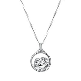 Sterling Silver Peace Dove and Olive Branch Pedant Necklace, 18"