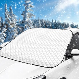 Car Windscreen Cover 145×115cm – All Seasons Windshield Protector, Winter Frost & Snow Protector, Summer Sun UV Shield, Heavy Duty Thick Waterproof Windshield Screen Cover, Universal Fit for Most Cars