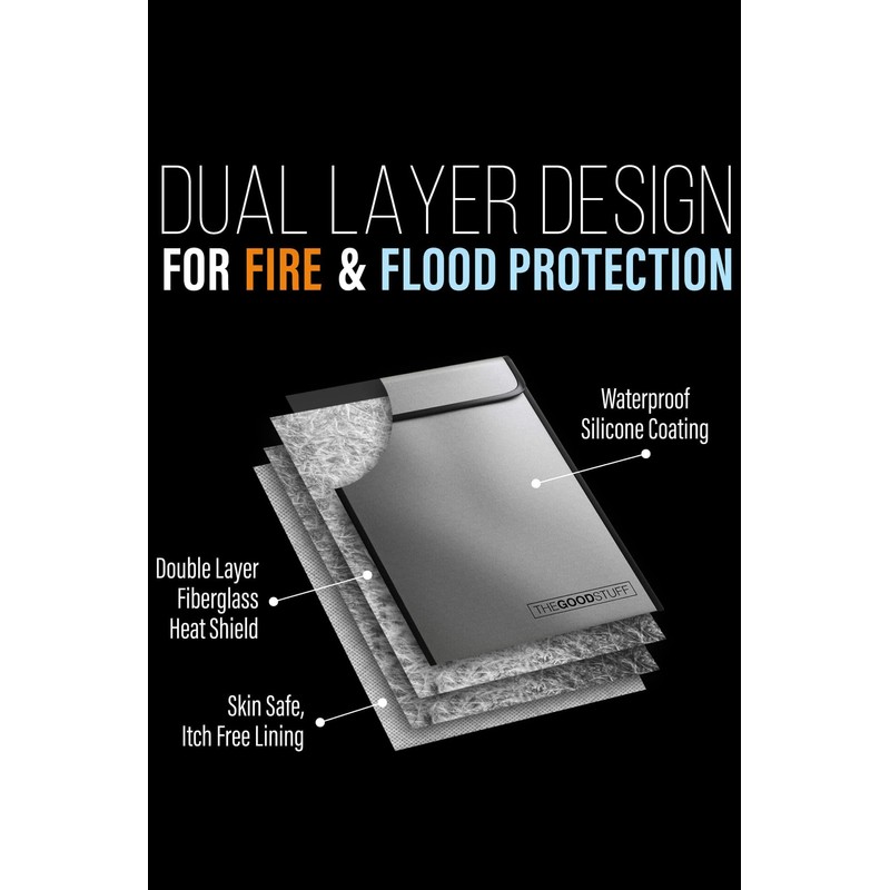 Fireproof Document Bag Legal Size: 15" x 11" [2000°F UL