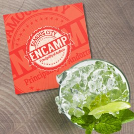 Unbranded Encamp City Andorra Grunge Travel 4'' X 4'' Square Wooden Coaster