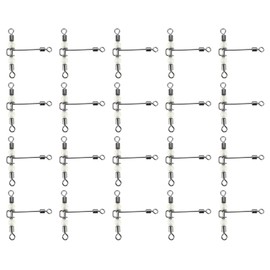 EMSea 20pcs 1/0x1# 45x40mm 95LBs Heavy Duty 3 Way Fishing Swivels Luminous Triple T-Barrel Cross Line Swivels with Pear Beads for Saltwater Freshwater Tackle