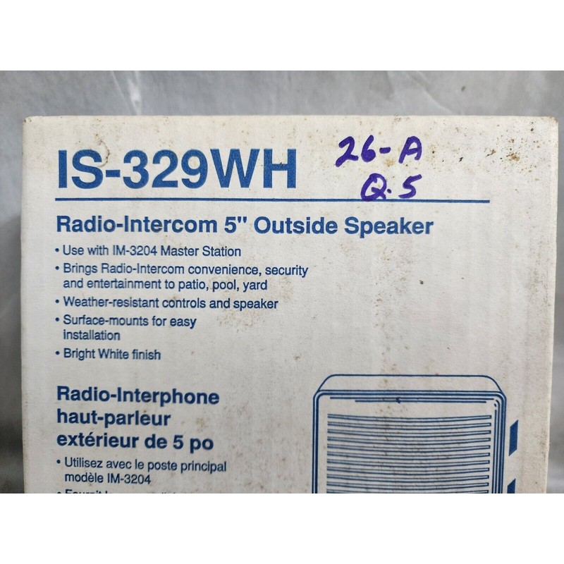 Nutone IS-329WH Radio Intercom 5" Outdoor Speaker