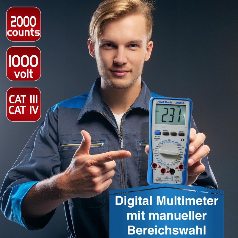 PeakTech P 2005 A - Digital Multimeter with LCD Display