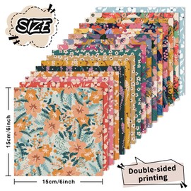 JarThenaAMCS 32 Sheets Flower Garden Pattern Paper Vintage Botanic Scrapbook Specialty Paper Double Sided Craft Paper For DIY Card Making Photo Album Journal Decor, 6 x 6 Inch