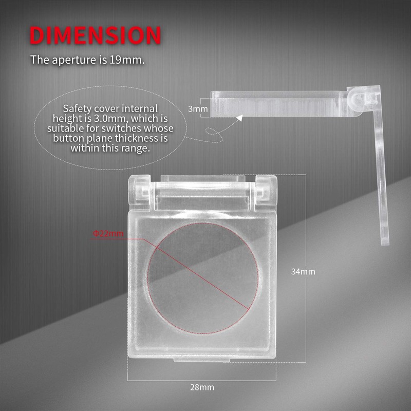 DaierTek 22mm Power Button Cover Child Proof Safety Push Button