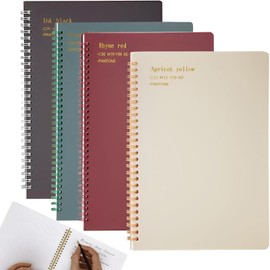 ULMLL 4pcs Cuaderno en Espiral, Libreta de Notas con Pasta Dura de A5 Piel Vegana con 320 Hojas de Raya Tapa Libreta Ejecutiva para Universidad, Oficina y Agenda Personal