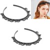 XINYUICEAN Diadema con Pinzas, 2 Diadema Tejida Hueca con Clips,