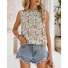 SimpleFun Sleeveless Tank Tops for Women High Neck Chiffon Floral