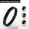 Feifuli Men's Stainless Steel Bracelet 7.4-8.8 Inches Solid Thick Chain
