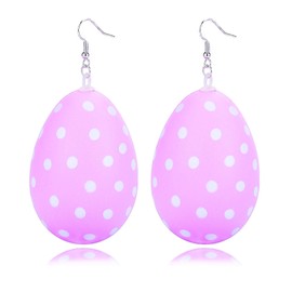 Easter Earring for Women 3D Egg Ball Earrings Dangle Easter Fleck Egg Earring Exaggerated Big Egg Earrings Cute Funny Easter Earrings Accessorie Jewelry (Purple)