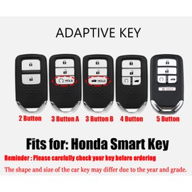 HIBEYO Key Chain Cover For Honda Accord Civic CRV Pilot Ridgeline Odyssey Accessories Smart Remote Control Auto Key Cover for Honda Protector-5 Buttons Black