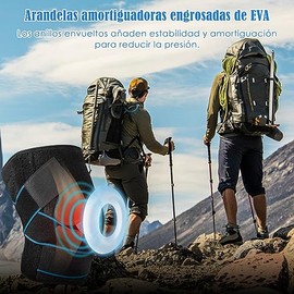Rodilleras Deportivas, almohadillas para ligamentos de menisco, Estabilizadores laterales, Rodilleras de compresión ajustables, Ideal para artritis,  