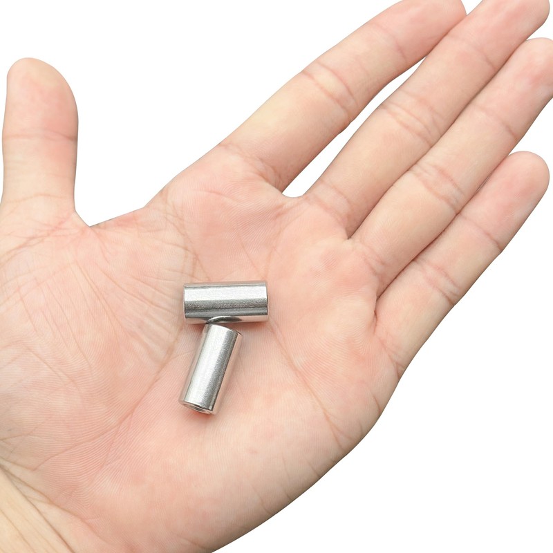 8 PCS Cylindrical Coupling Nuts, 304 Stainless Steel Round Connector