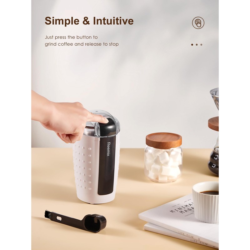 Coffee Grinder, Electric Coffee Grinder with 3.5Oz Large capacity, One-Touch