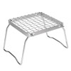 Portable Campfire Grill Silver Mini Folding Grill Rack Stainless Steel