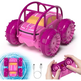 ifollower Remote Control Cars for girl, Amphibious Direct Charging RC Car, Controllable LED, 360 Stunt Flip, 4WD All Terrain 2.4G Anti Interference - Ideal Toy Truck Gift for Boys Girls Ages 3-12