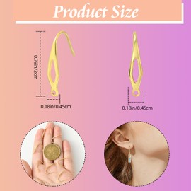BEEFLYING 40pcs 304 Stainless Steel Earring Hooks Real 18K Gold Plated Earring Hoops Golden Ear Wire for DIY Earring Jewelry Making
