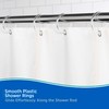 Kenney KN61218 Rust-Proof Smooth Plastic Shower Curtain Rings for Shower