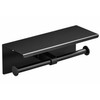 Wall Mounted Double Toilet Paper Holder with Shelf, 304 Stainless