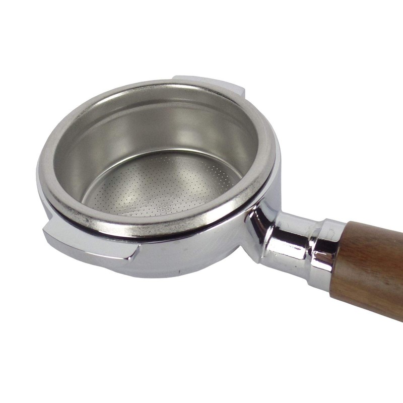 Bottomless Portafilter for Iberital 58 mm Espresso Machines - Walnut