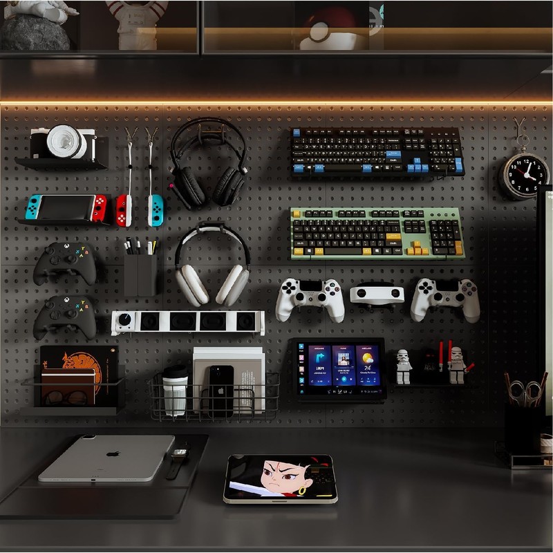 HUHOLE Pegboard Drill Holder, Peg Board Utility Hooks, 10 Pack