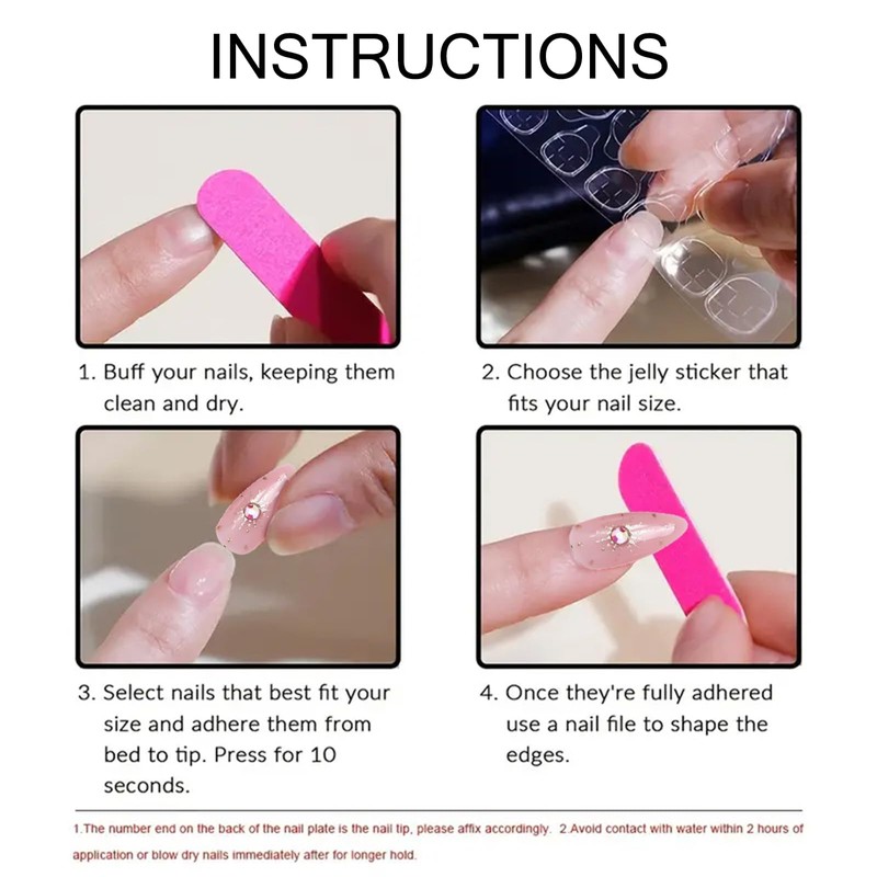 DAVBNM 48 Pcs Press on Nails Medium Length, False Nails