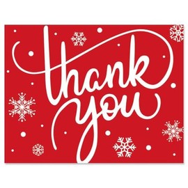 Current Red Holiday Thank You Note Cards - Set of 10 4 1/4" by 5 1/2" with envelopes, Christmas Thanks
